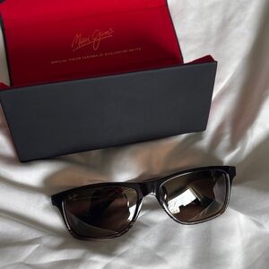 Maui Jim Black Frame Sunglasses with Brown Gradient Lenses